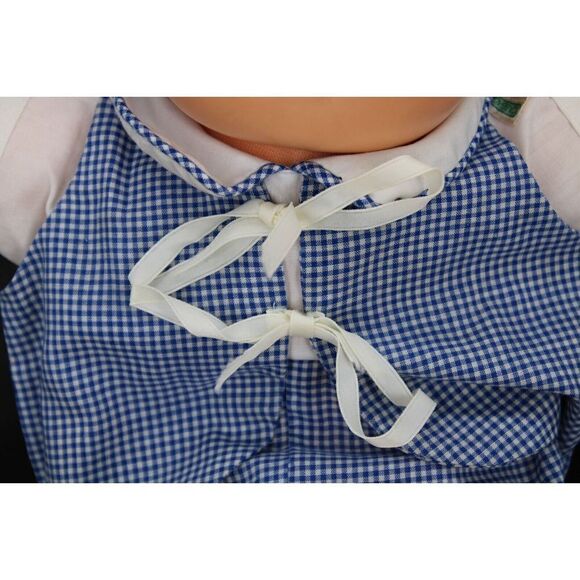 Vtg 1978/1982 Cabbage Patch Doll No Hair Green Eyes One Dimple 14" Gingham Outft - Picture 4 of 13